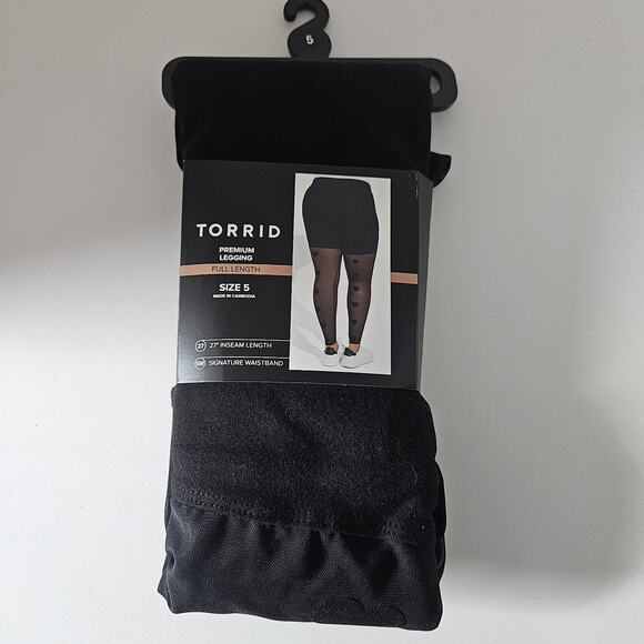 torrid Pants - Torrid Full-Length Flocked Legging Black Size 5 Plus Size Mesh Hearts NWT